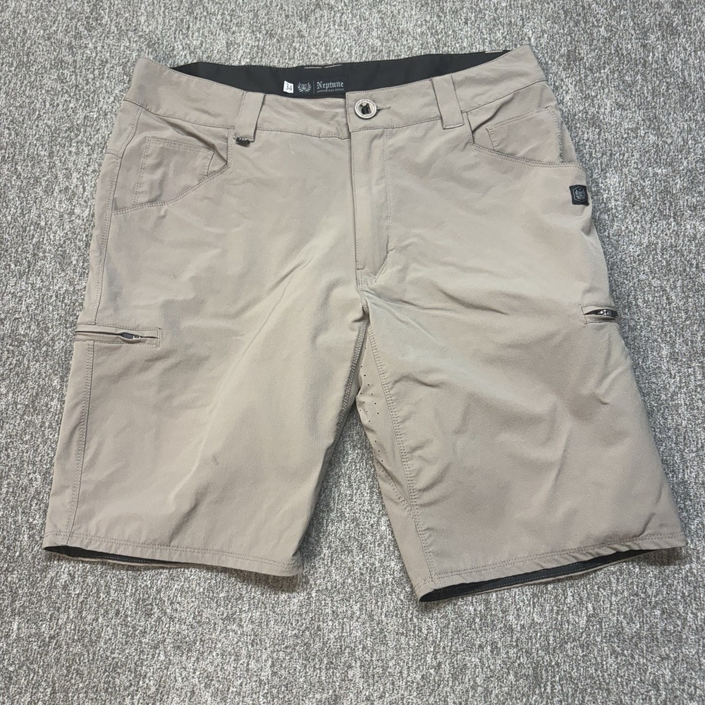 Neptune Amphibious Shorts Mens 34 Gray Quick Dry Hiking Fishing Cargo